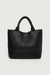 WOVEN VEGAN LEATHER TOTE BAG