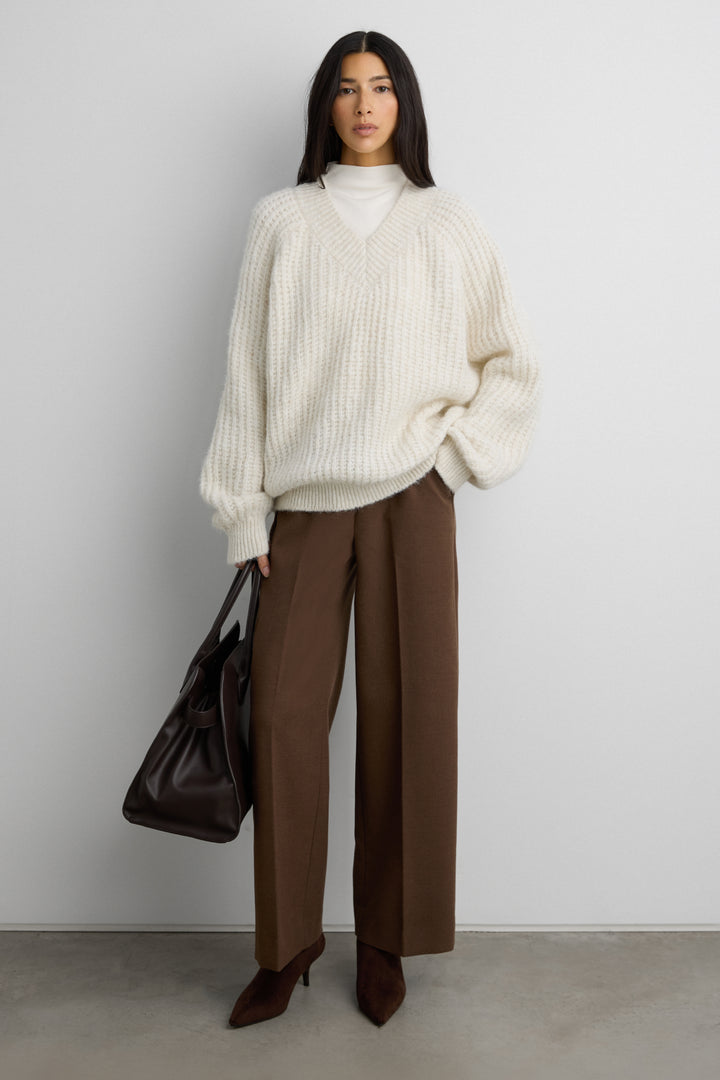 CROPPED HALF ELASTIC WAIST PANT