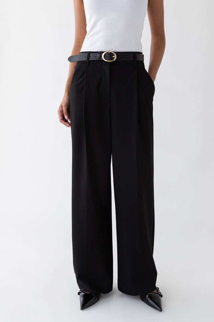 WIDE LEG HIGH-RISE DRESS PANT