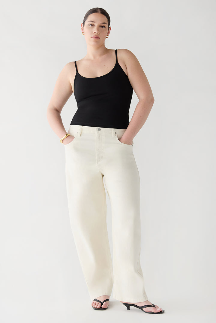 REGULAR LENGTH TWILL BARREL LEG PANT