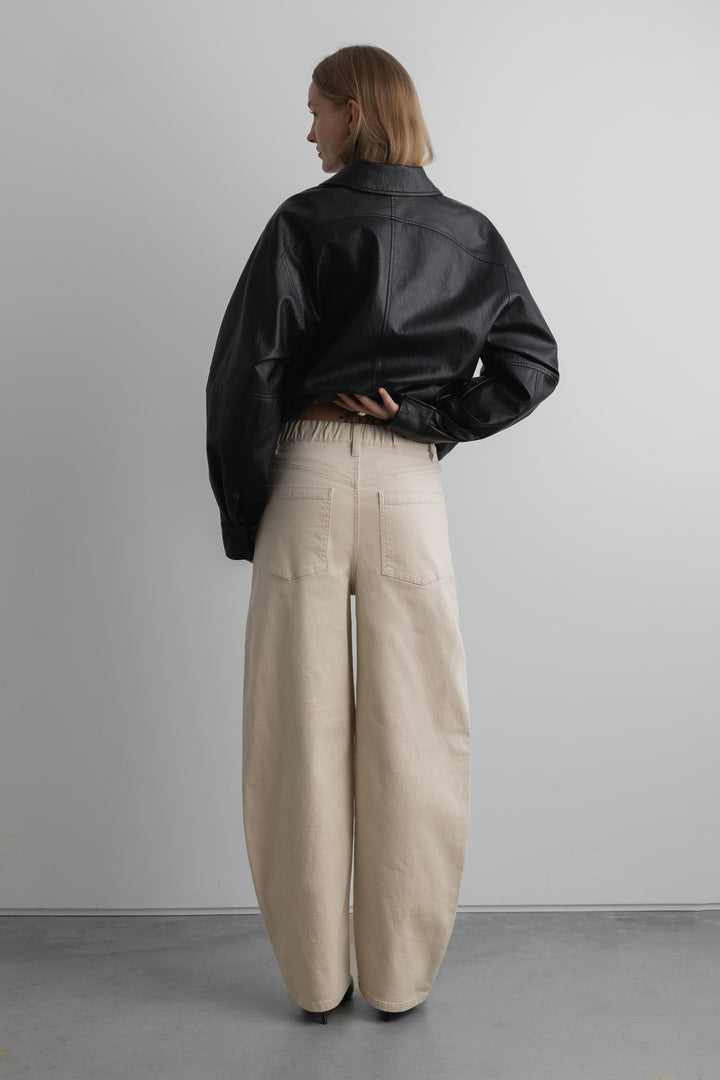 REGULAR LENGTH TWILL BARREL LEG PANT