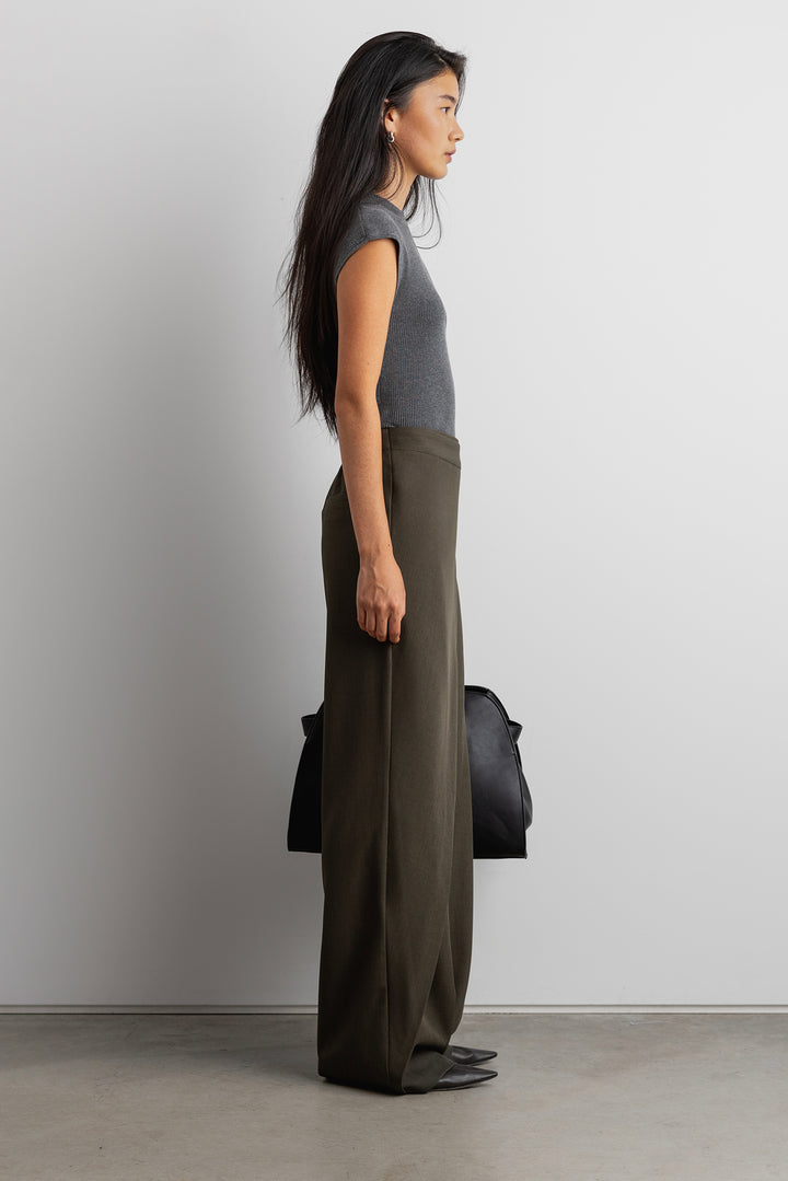 SIDE WRAP STRAIGHT LEG PANTS