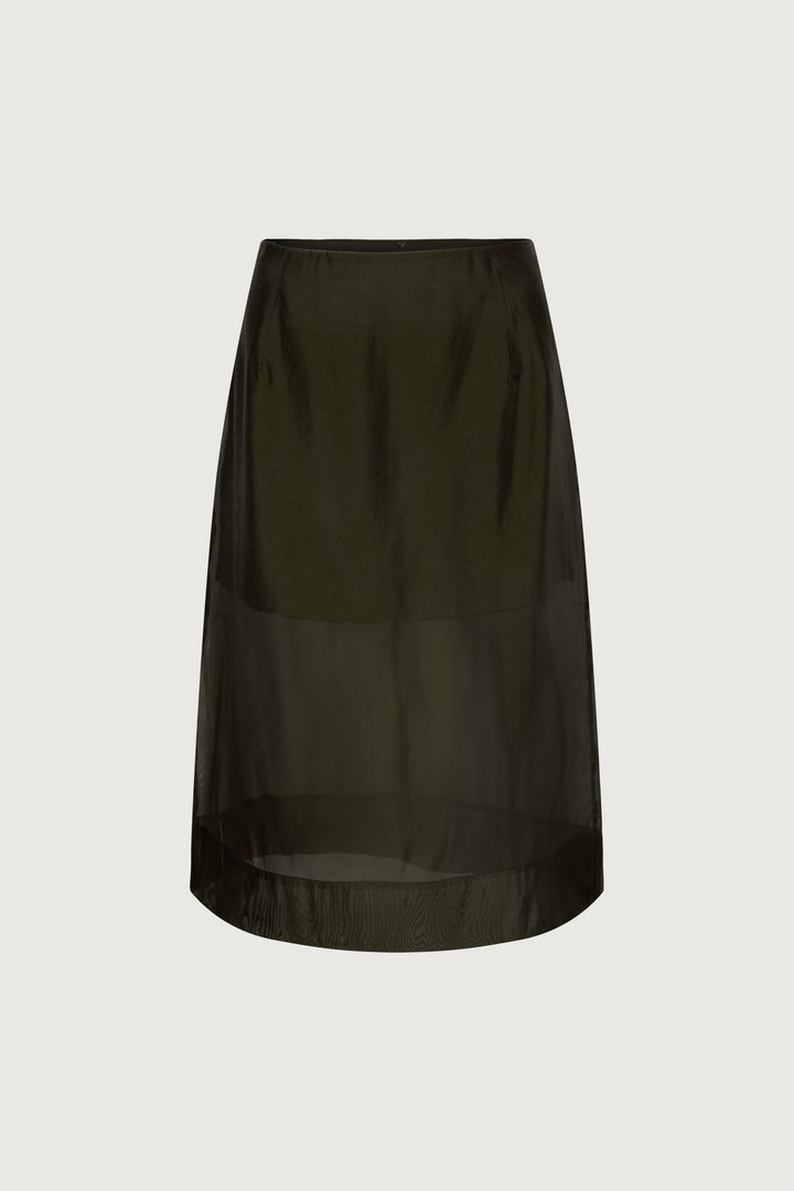 SHEER ORGANZA MIDI SKIRT