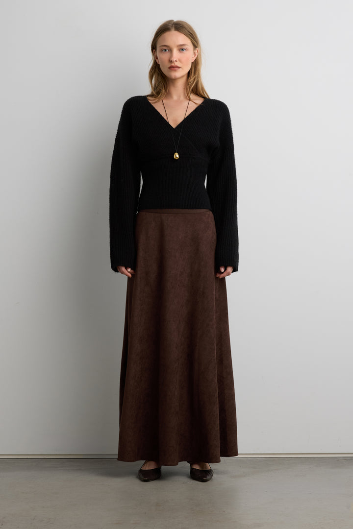 V-NECK WRAP SWEATER