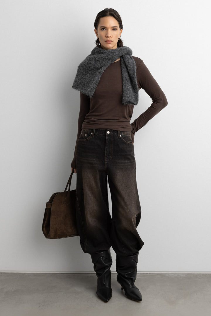 CLASSIC TENCEL LONG SLEEVE TOP